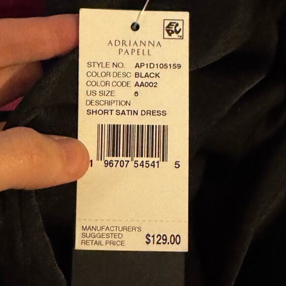 Adrianna Papell Womens Collared Satin Surplice Dress Style # AP1D105159 Sz 6 NWT - Picture 7 of 7